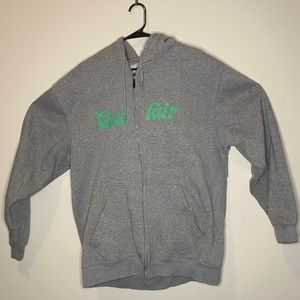 Super cozy gray full zip hoodie with pockets